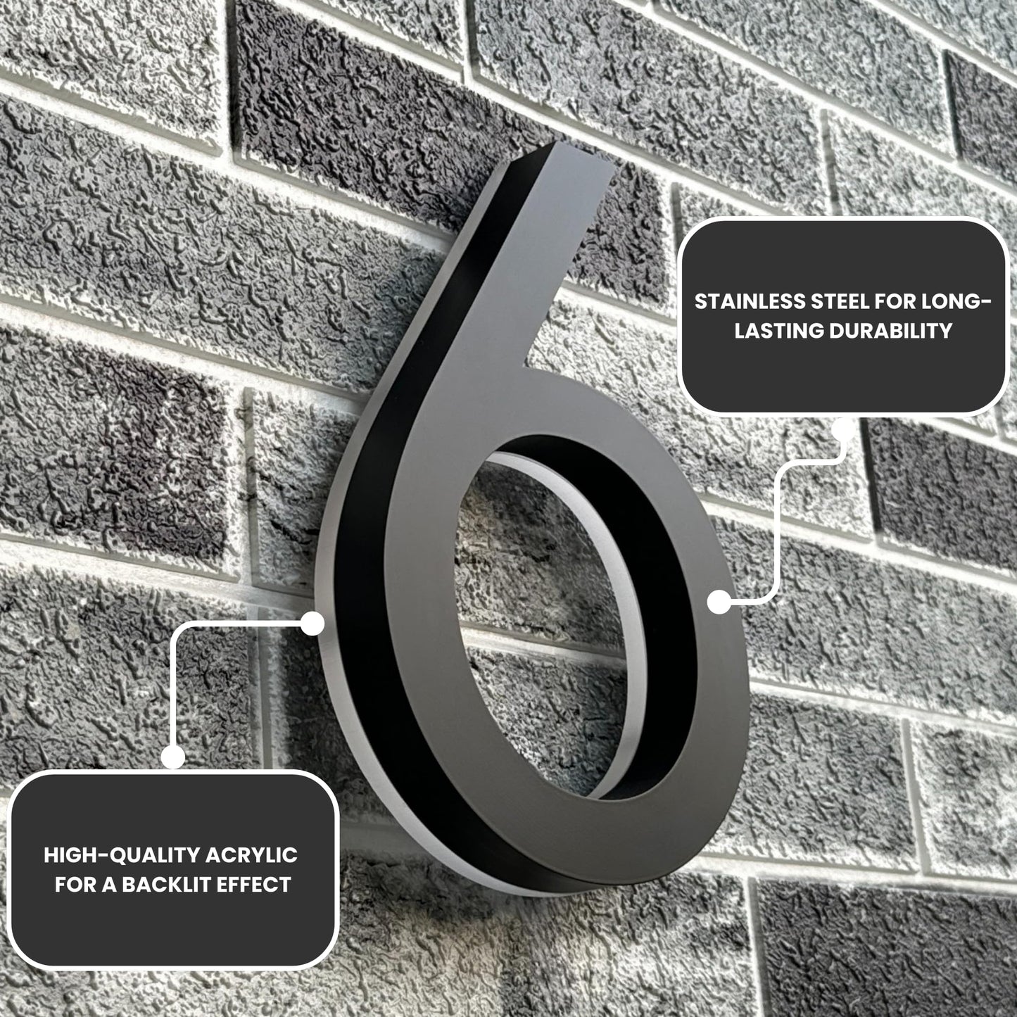 House Address Plaque For Outside Address Sign Numbers House Numbers Plaque Address Plaque For House Numbers Acrylic door sign Solar house number