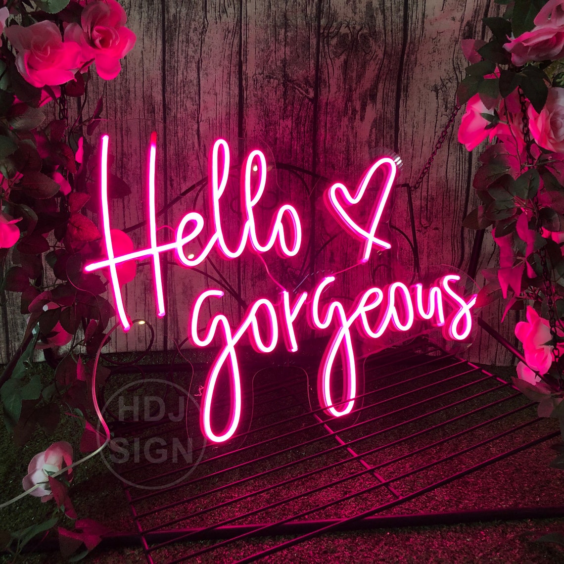 "Hello gorgeous"  Neon Sign – Chic & Stylish LED Décor