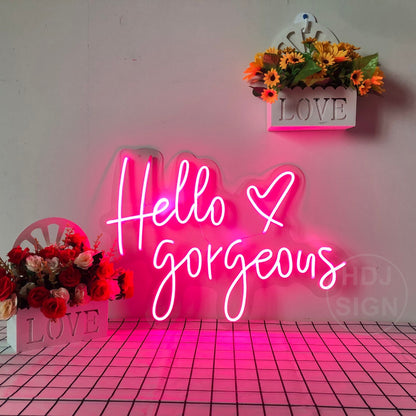 "Hello gorgeous"  Neon Sign – Chic & Stylish LED Décor 3