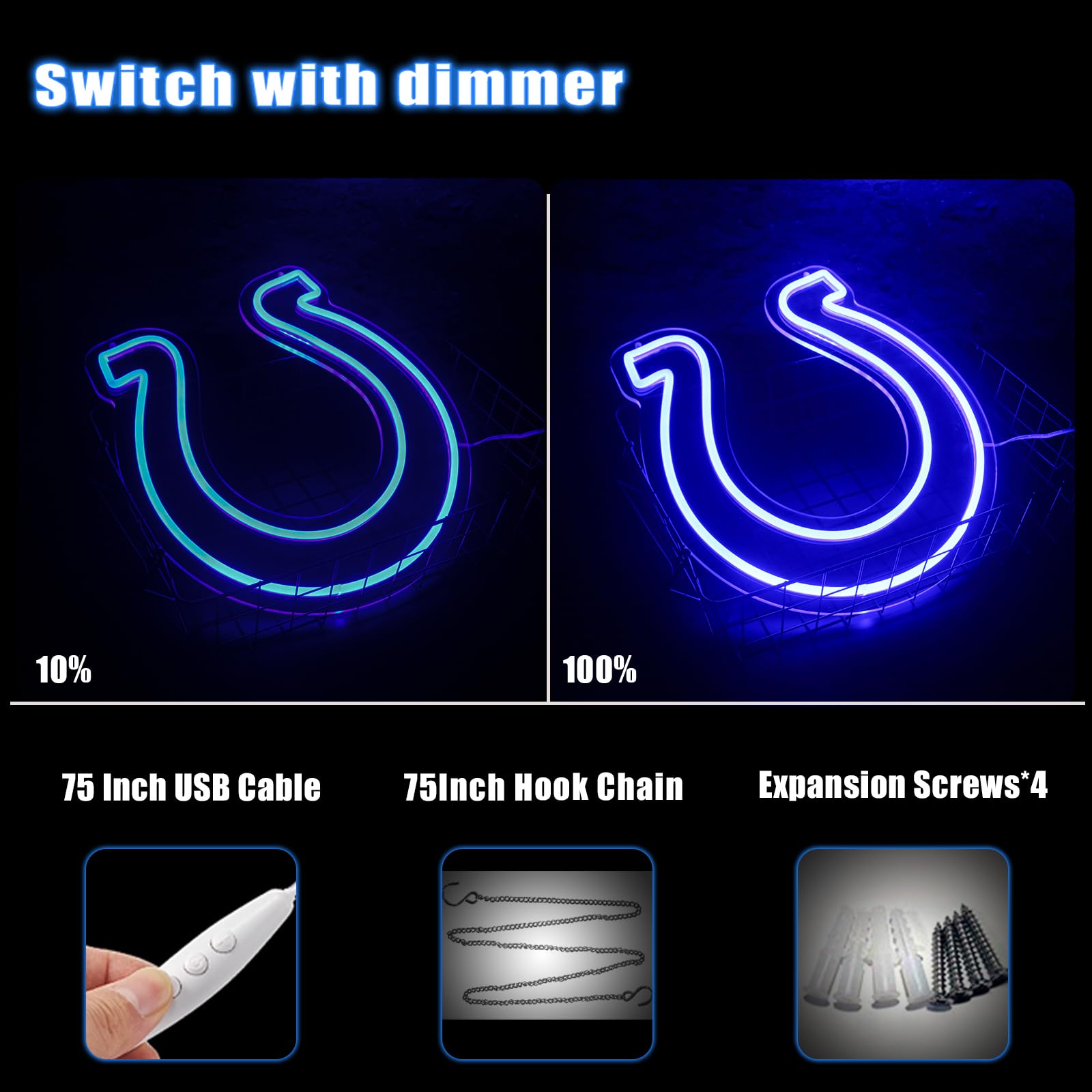 Indianapolis Colts Team Logo Football Neon Sign power details