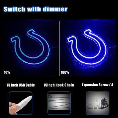Indianapolis Colts Team Logo Football Neon Sign power details