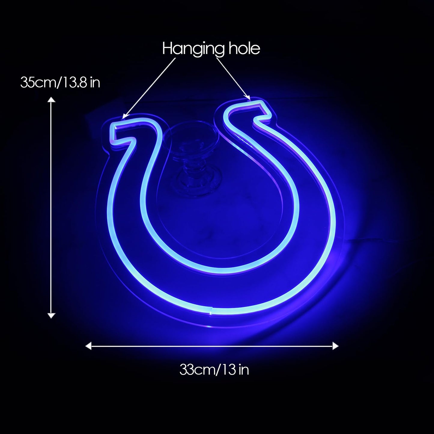 Indianapolis Colts Team Logo Football Neon Sign size