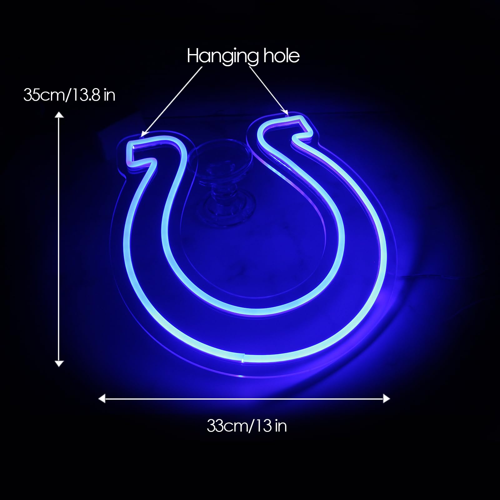 Indianapolis Colts Team Logo Football Neon Sign size