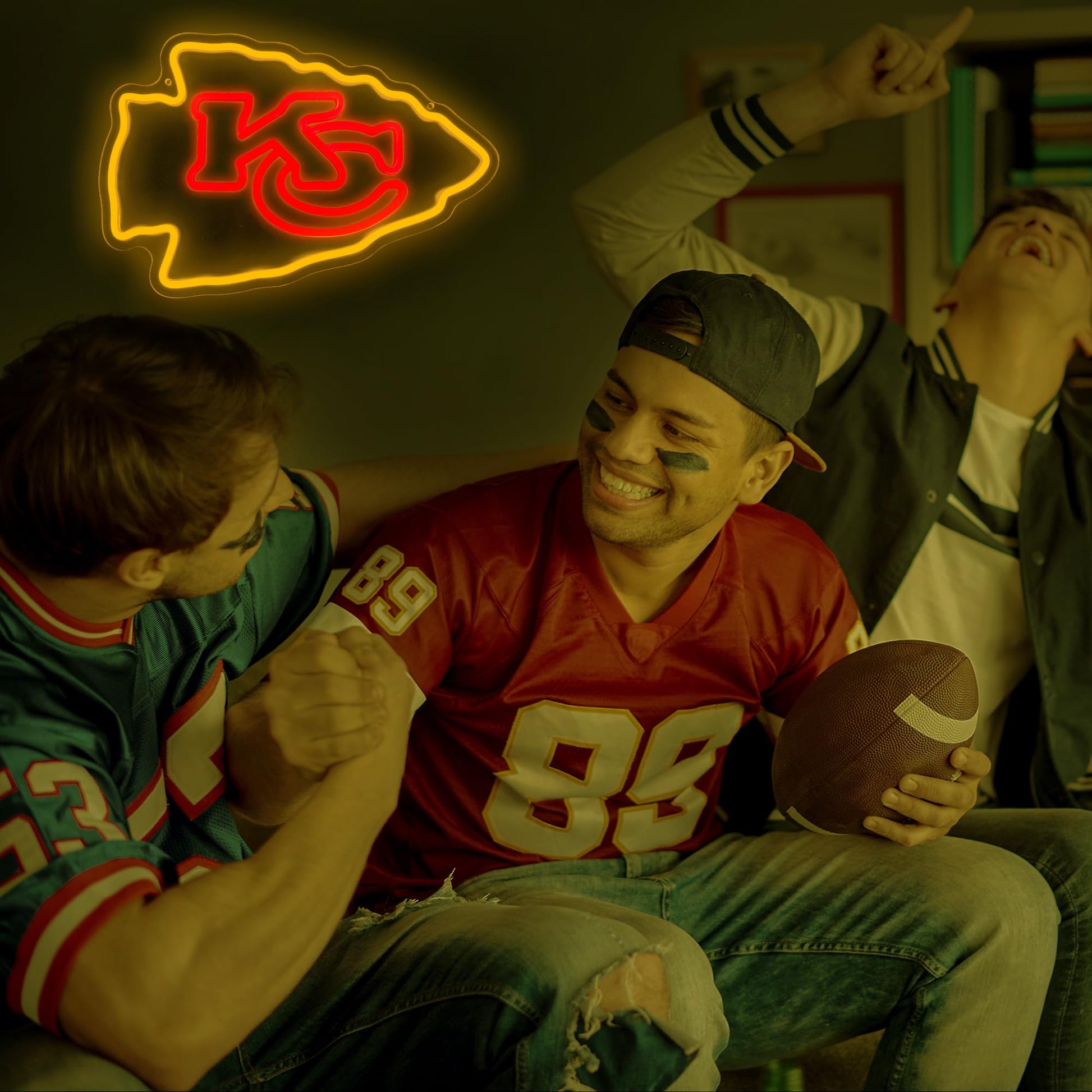 Kansas City Chiefs Team Logo Football Neon Sign rendering 2