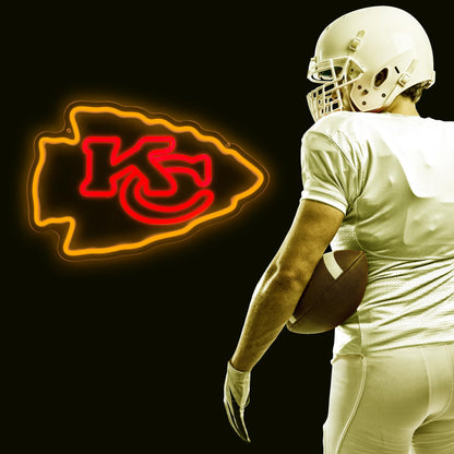 Kansas City Chiefs Team Logo Football Neon Sign rendering 3