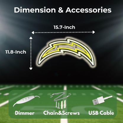 Los Angeles Chargers Team Logo Football Neon Sign details