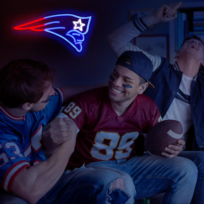 New England Patriots Team Logo Football Neon Sign rendering 2