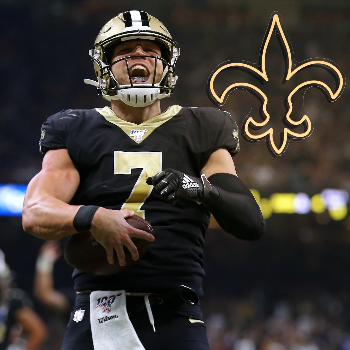 New Orleans Saints Team Logo Football Neon Sign 2