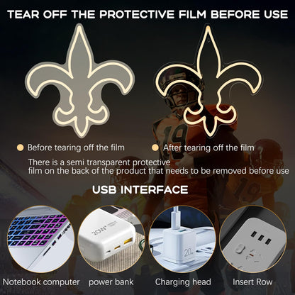 New Orleans Saints Team Logo Football Neon Sign power supply