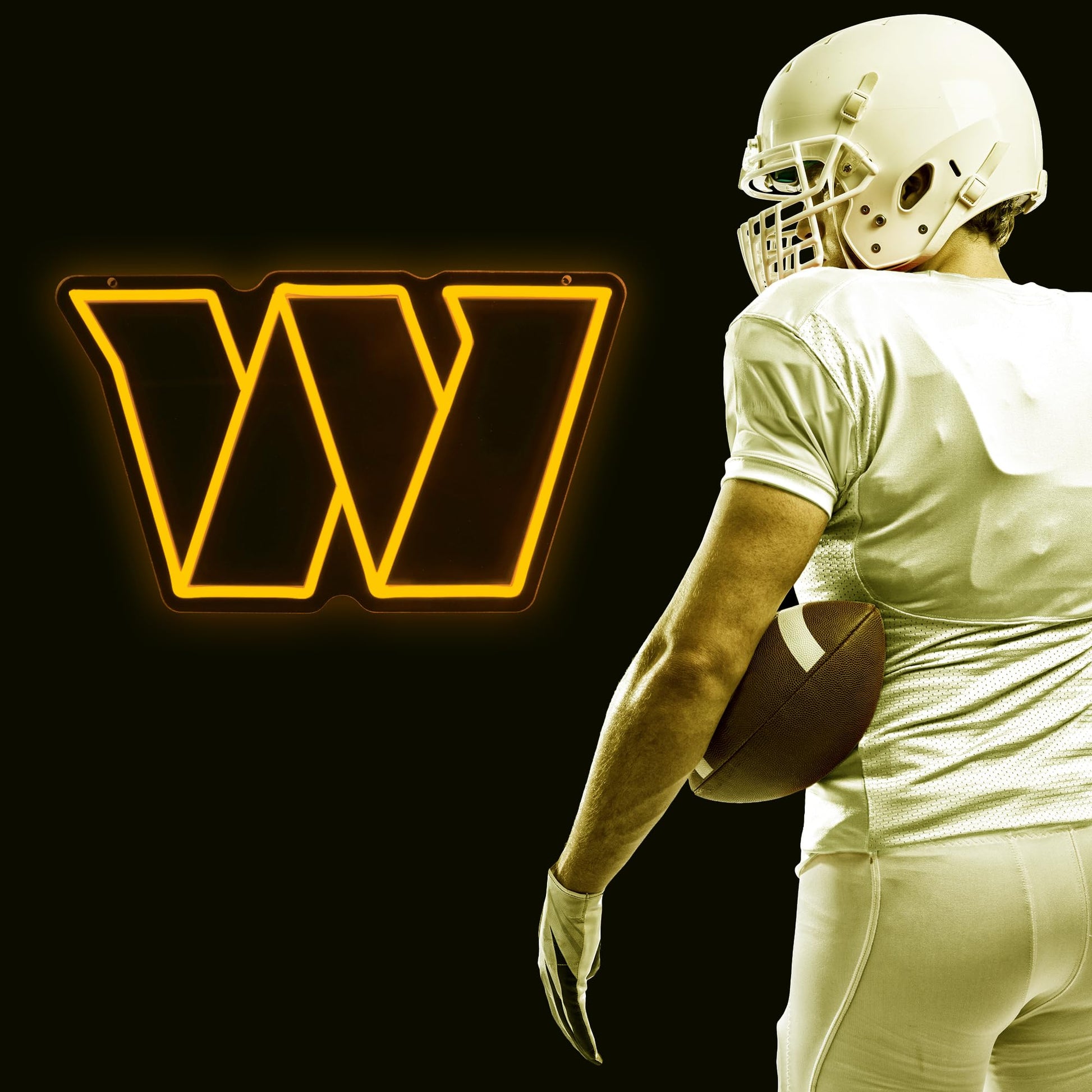 Washington Commanders Team  Logo Football Neon Sign 2