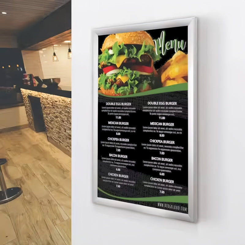 Advertising light box (Aluminum frame) wall install custom poster cafe restaurants shop