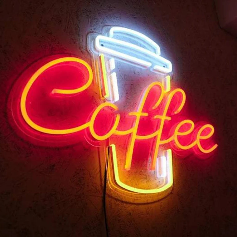 coffee custom neon sign for restaurant coffee decor rendering 2