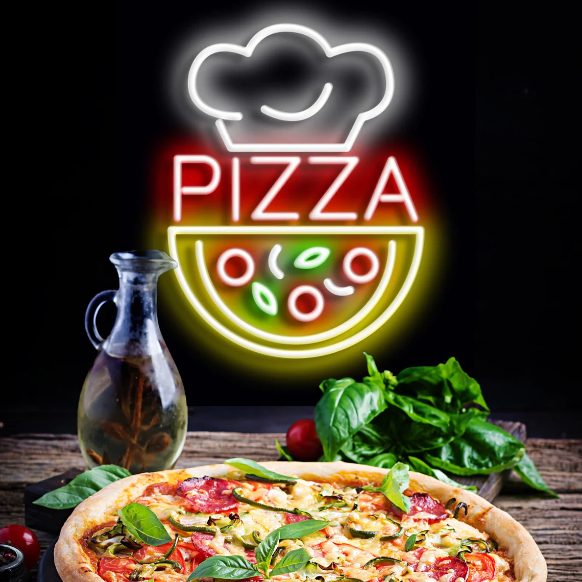 custom pizza neon sign for business 2