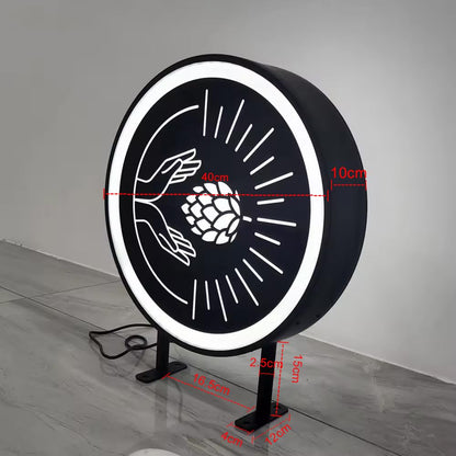 custom round light box double leg size