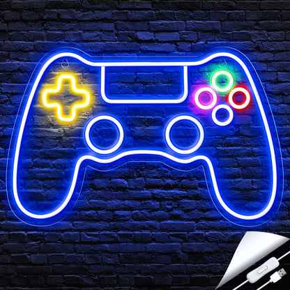 Gamer Neon Sign, Game Controller Neon Sign for Gamer Room Decor - Gaming Neon Sign for Teen Boy Room Decor, LED Game Neon Sign Gaming Wall decor - Best Gamer Gifts for Boys, Kids