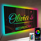 Personalized Name Mirror LED Light - Custom Light Up Name Sign For Bedroom, Personalized Name Sign With LED Lighting, Handmade LED Mirror For Bedroom, Customize light up sign for wall