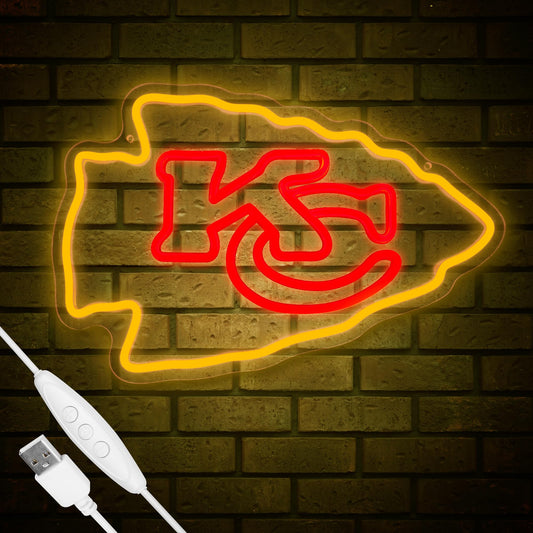 Kansas City Chiefs Team Logo Football Neon Sign