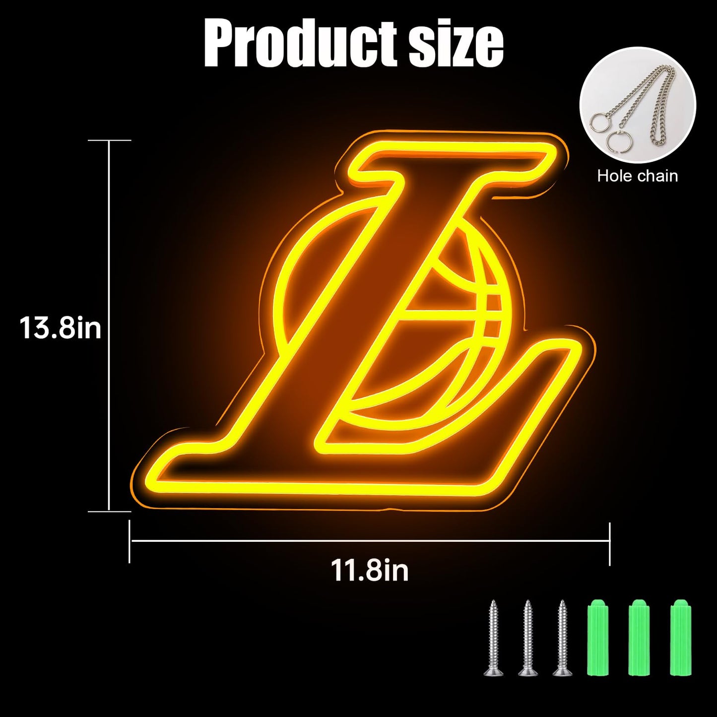 Laker Neon Sign for Wall Decor,Room decor aesthetic for Bedroom Led Signs Suitable for Man Cave Los Angeles Laker Fans Gift Led Art Wall Decorative Crs Light Sign