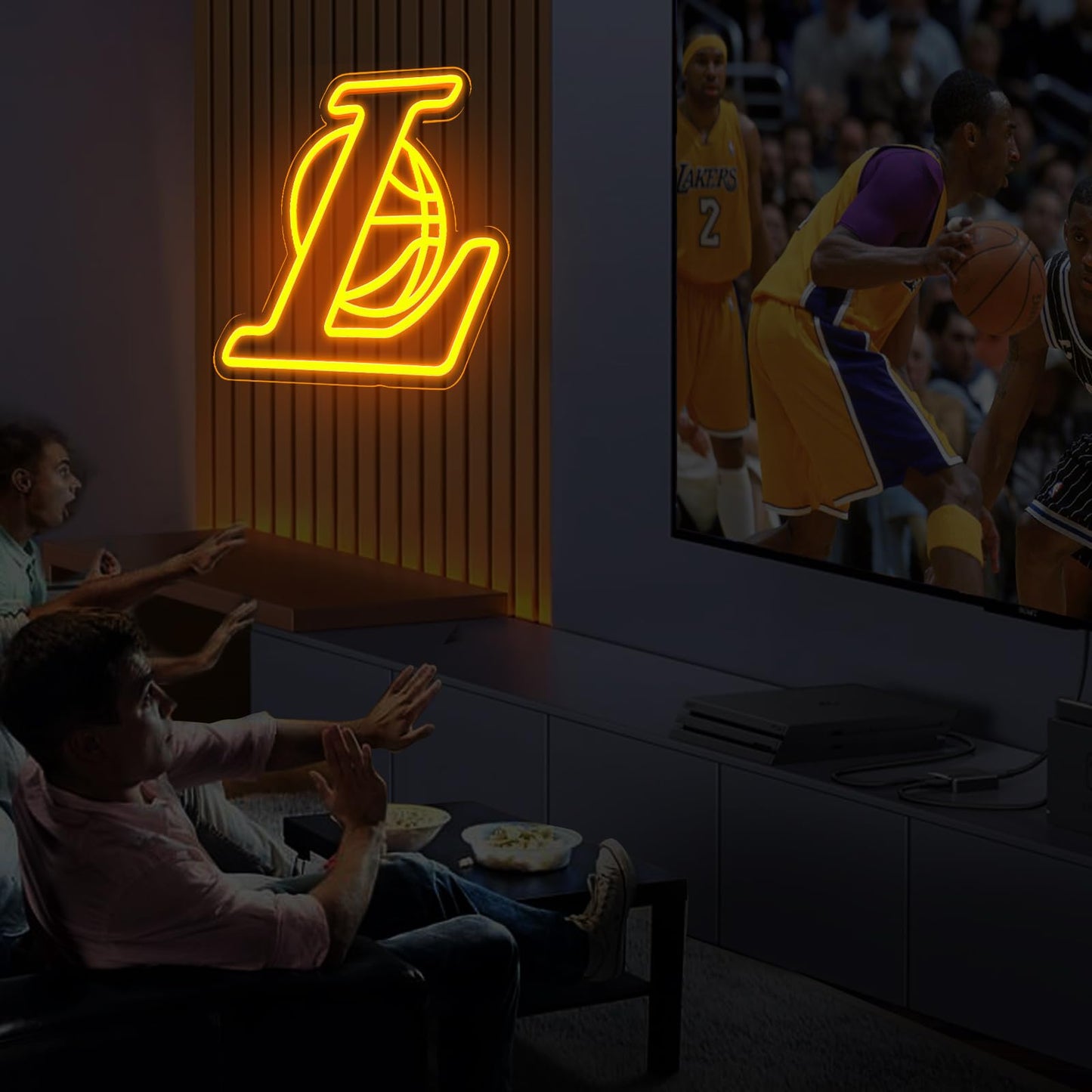 Laker Neon Sign for Wall Decor,Room decor aesthetic for Bedroom Led Signs Suitable for Man Cave Los Angeles Laker Fans Gift Led Art Wall Decorative Crs Light Sign