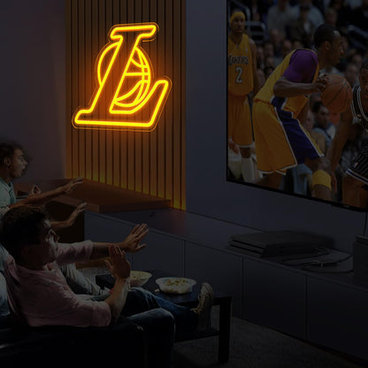 Laker Neon Sign for Wall Decor,Room decor aesthetic for Bedroom Led Signs Suitable for Man Cave Los Angeles Laker Fans Gift Led Art Wall Decorative Crs Light Sign