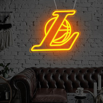 Laker Neon Sign for Wall Decor,Room decor aesthetic for Bedroom Led Signs Suitable for Man Cave Los Angeles Laker Fans Gift Led Art Wall Decorative Crs Light Sign