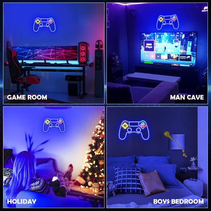 Gamer Neon Sign, Game Controller Neon Sign for Gamer Room Decor - Gaming Neon Sign for Teen Boy Room Decor, LED Game Neon Sign Gaming Wall decor - Best Gamer Gifts for Boys, Kids