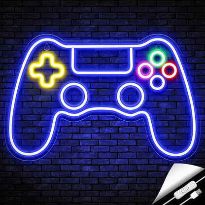 Gamer Neon Sign, Game Controller Neon Sign for Gamer Room Decor - Gaming Neon Sign for Teen Boy Room Decor, LED Game Neon Sign Gaming Wall decor - Best Gamer Gifts for Boys, Kids